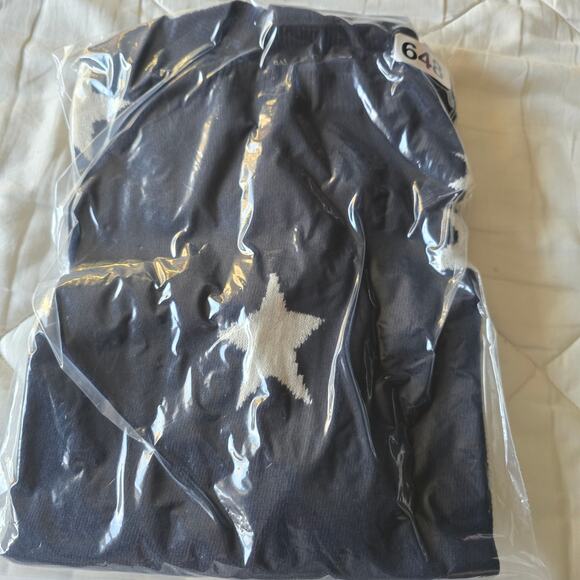 Banana Republic Italian Merino Wool Star Sweater Navy Blue Sz S Soft Cozy Winter - Picture 6 of 7